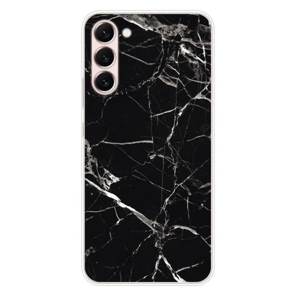 Tryckt silikonfodral kompatibelt Samsung Galaxy S23 Plus svart marmor