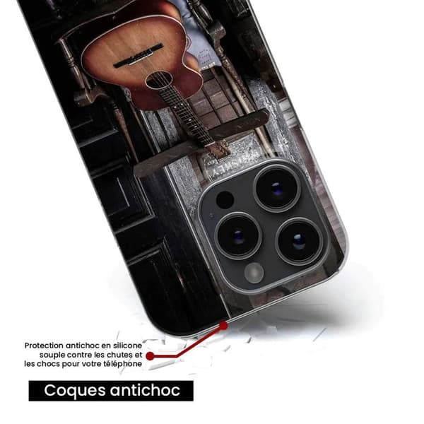 Tryckt silikonfodral som är kompatibelt med Samsung Galaxy S23 FE Guitar