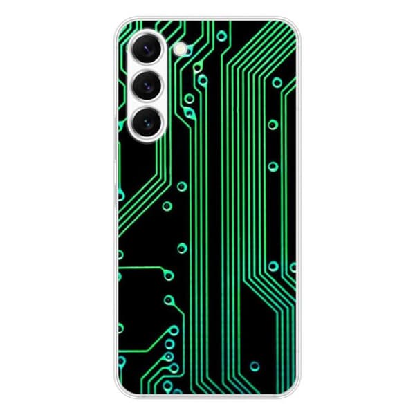 Tryckt silikonfodral som är kompatibelt med Samsung Galaxy S23 Geek-kretsstruktur