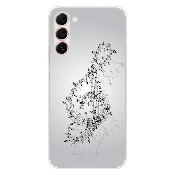 Tryckt silikonfodral som är kompatibelt med Samsung Galaxy S23 Plus Waltz of notes