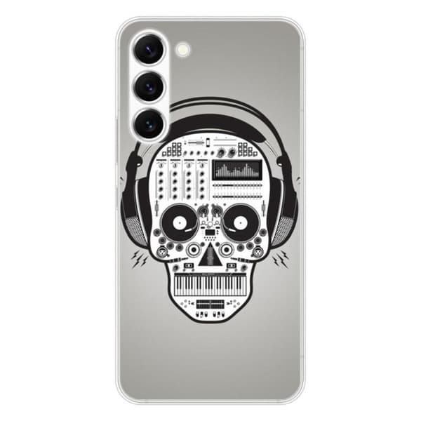 Tryckt silikonfodral som är kompatibelt med Samsung Galaxy S23 Skull Music
