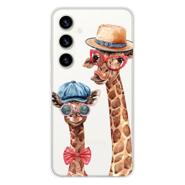 Tryckt silikonfodral som är kompatibelt med Samsung Galaxy S23 FE Funny Giraffe