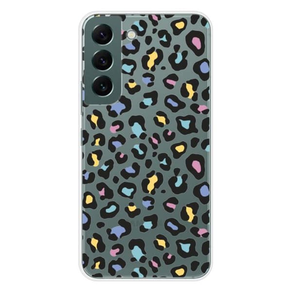 Tryckt silikonfodral som är kompatibelt med Samsung Galaxy S22 Färgglad leopard