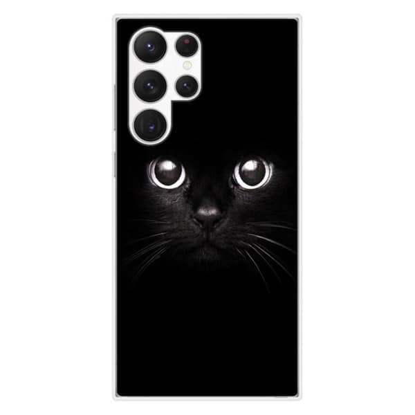 Tryckt silikonfodral kompatibelt Samsung Galaxy S23 Ultra Cat Eyes