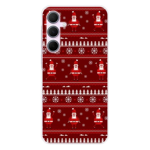 Tryckt silikonfodral kompatibelt Samsung Galaxy A55 5G INGEN jultröja Santa