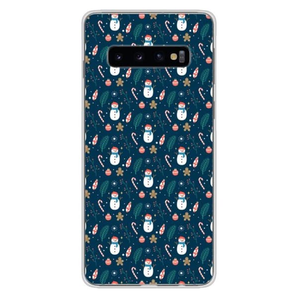 Tryckt silikonfodral kompatibelt Samsung Galaxy S10 Plus INGEN Snowman