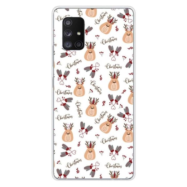 Tryckt silikonfodral kompatibelt med Samsung Galaxy A71 5G NO Christmas Cute