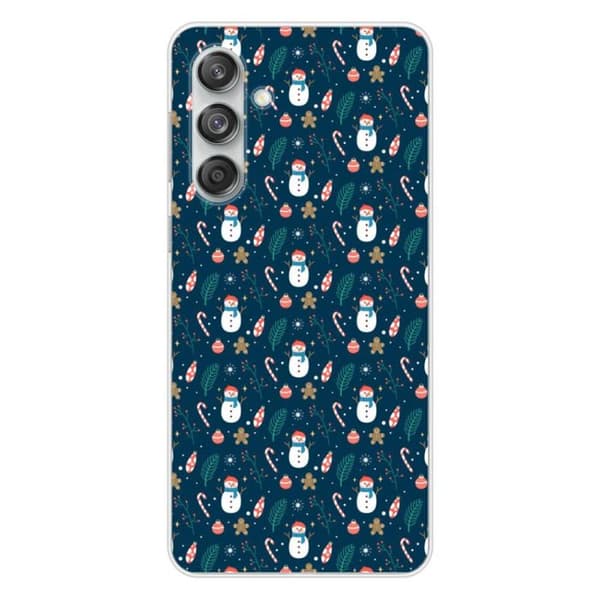 Tryckt silikonfodral kompatibelt Samsung Galaxy M55 5G INGEN Snowman