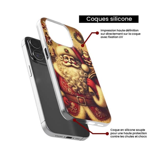 Tryckt silikonfodral kompatibelt Samsung Galaxy Note 10 Lite NO Santa Claus Vintage