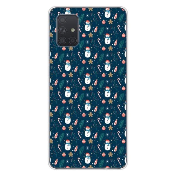 Tryckt silikonfodral som är kompatibelt med Samsung Galaxy A71 NO Snowman