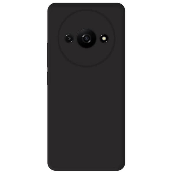 Vanligt mattsvart silikonfodral som är kompatibelt med Xiaomi Redmi A3 4G