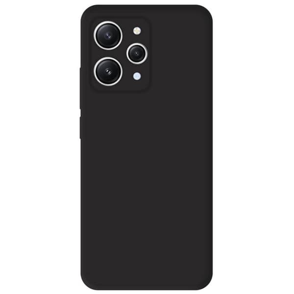 Vanligt mattsvart silikonfodral kompatibelt med Xiaomi Redmi 12 4G Redmi 12 5G