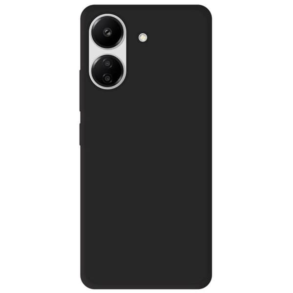 Vanligt mattsvart silikonfodral som är kompatibelt med Xiaomi Redmi 13C 4G