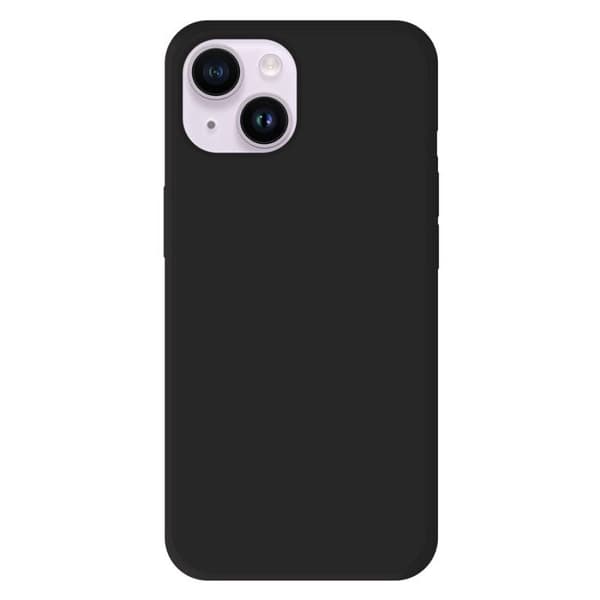 Vanligt mattsvart silikonfodral som är kompatibelt med Apple iPhone 14
