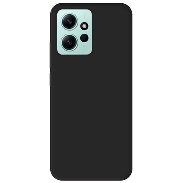 Vanligt mattsvart silikonfodral som är kompatibelt med Xiaomi Redmi Note 12 4G