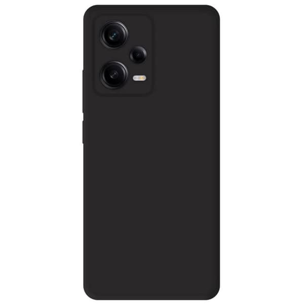 Vanligt mattsvart silikonfodral som är kompatibelt med Xiaomi Redmi Note 12 Pro 5G