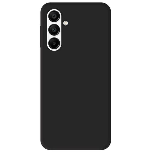 Vanligt mattsvart silikonfodral som är kompatibelt med Samsung Galaxy A15