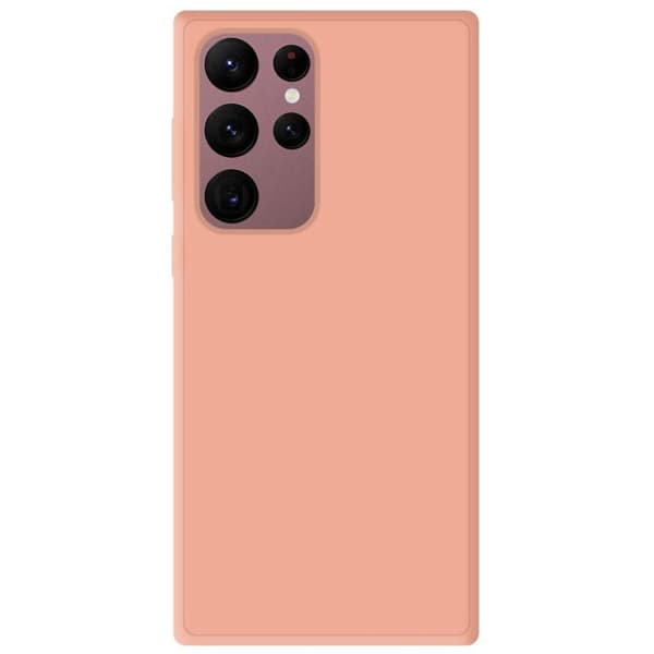 Silicone-fodral - Samsung - Galaxy S22 Ultra - Matt ljusrosa - Stötresistent - Semihårda