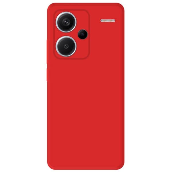 Vanligt mattrött silikonfodral som är kompatibelt med Xiaomi Redmi Note 13 Pro Plus 5G