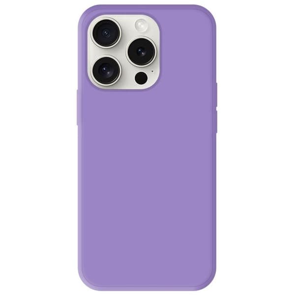 Vanligt matt lila silikonfodral som är kompatibelt med Apple iPhone 15 Pro