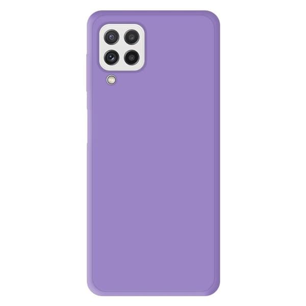 Vanligt matt lila silikonfodral som är kompatibelt med Samsung Galaxy A22 4G