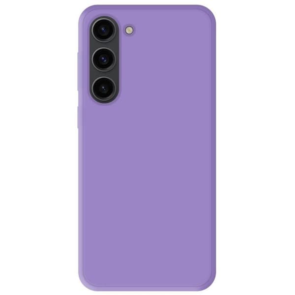 Vanligt matt lila silikonfodral som är kompatibelt med Samsung Galaxy S23 Plus