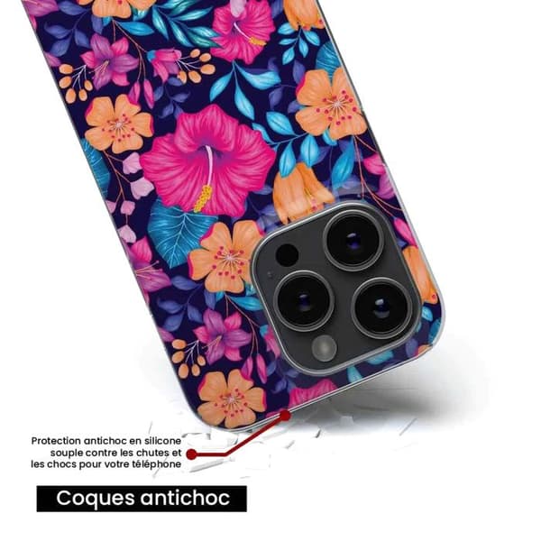 Tryckt silikonfodral som är kompatibelt med Xiaomi 13 Exotic Flowers