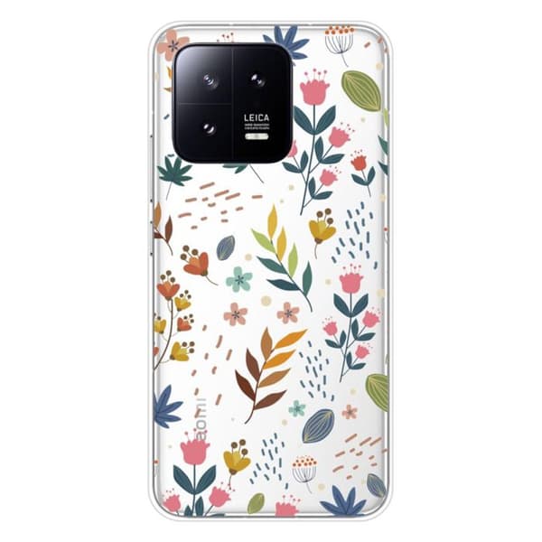 Tryckt silikonfodral som är kompatibelt med Xiaomi 13 Färgglada blommor
