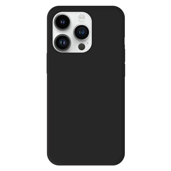 Vanligt mattsvart silikonfodral som är kompatibelt med Apple iPhone 14 Pro