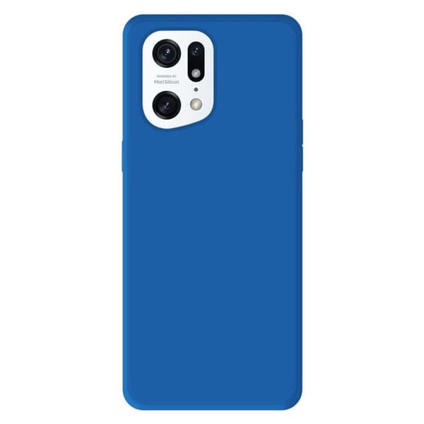 Vanligt mattblått silikonfodral som är kompatibelt med Oppo Find X5 Pro