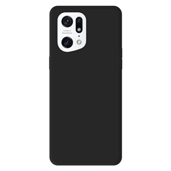 Vanligt mattsvart silikonfodral som är kompatibelt med Oppo Find X5 Pro