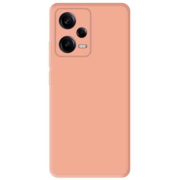 Vanligt matt blekrosa silikonfodral som är kompatibelt med Xiaomi Redmi Note 12 Pro 5G