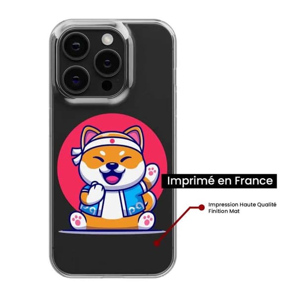Tryckt silikonfodral som är kompatibelt med Xiaomi Redmi Note 9 Shiba ninja