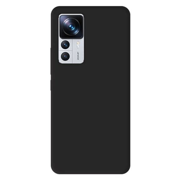 Vanligt mattsvart silikonfodral som är kompatibelt med Xiaomi Mi 12T Mi 12T Pro