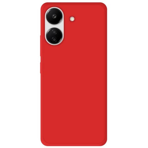 Vanligt mattrött silikonfodral som är kompatibelt med Xiaomi Redmi 13C 4G