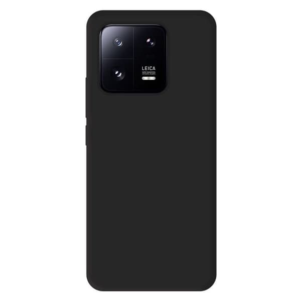 Vanligt mattsvart silikonfodral som är kompatibelt med Xiaomi 13 Pro