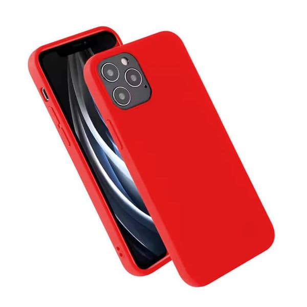 Vanligt mattrött silikonfodral som är kompatibelt med Xiaomi Redmi Note 12 4G