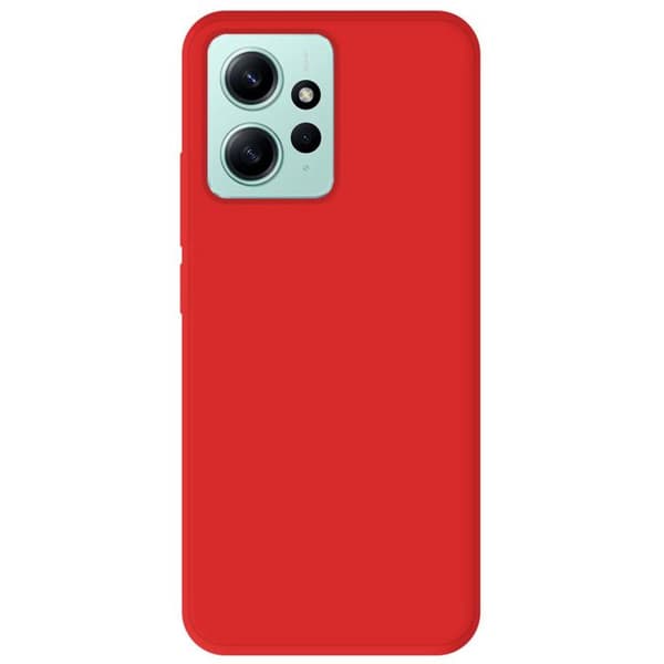 Vanligt mattrött silikonfodral som är kompatibelt med Xiaomi Redmi Note 12 4G