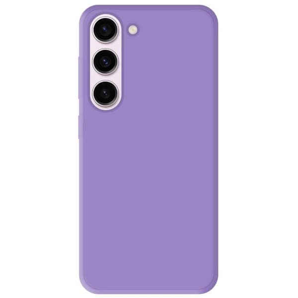 Vanligt matt lila silikonfodral som är kompatibelt med Samsung Galaxy S23 FE