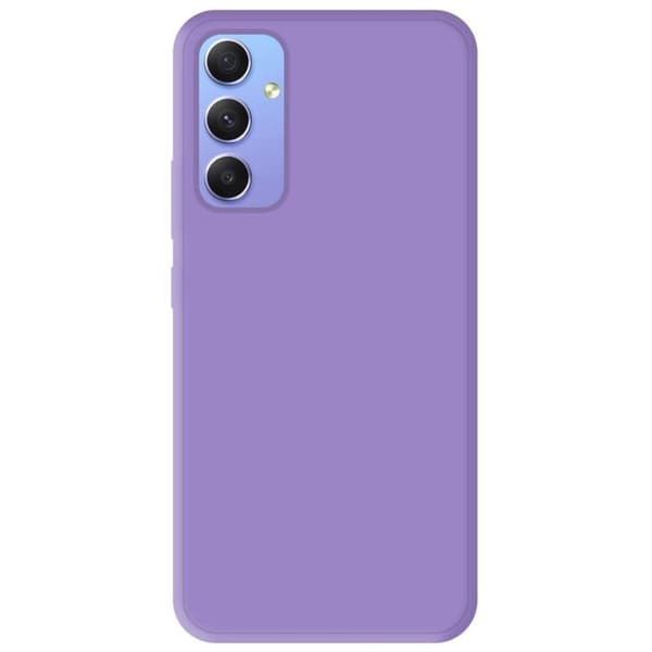 Vanligt matt lila silikonfodral som är kompatibelt med Samsung Galaxy A34 5G