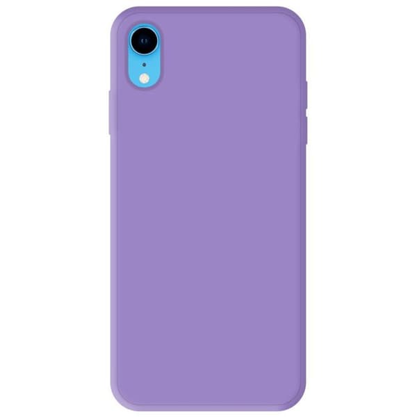 Vanligt matt lila silikonfodral som är kompatibelt med Apple iPhone XR