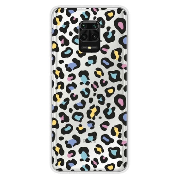 Tryckt silikonfodral som är kompatibelt med Xiaomi Redmi Note 9 Pro Colorful leopard