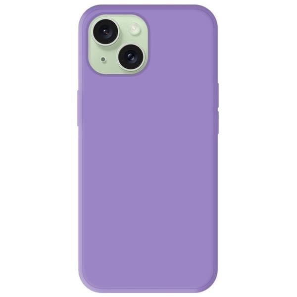 Vanligt matt lila silikonfodral som är kompatibelt med Apple iPhone 15