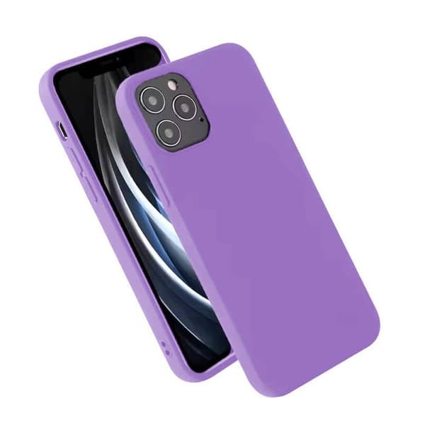 Vanligt matt lila silikonfodral som är kompatibelt med Apple iPhone 16 Plus