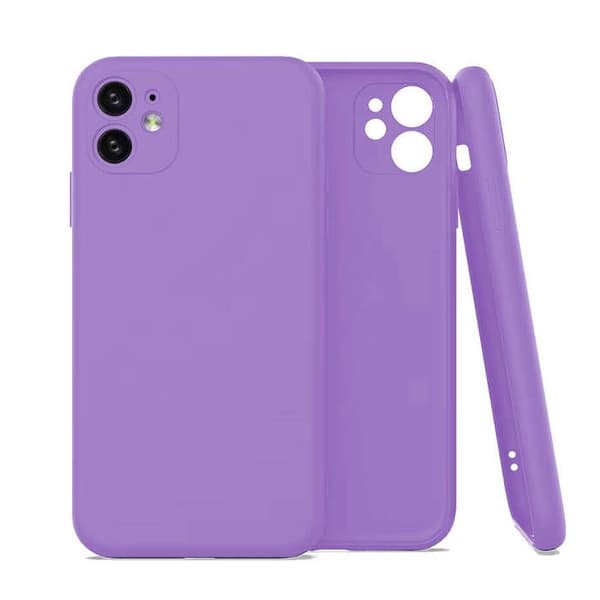 Vanligt matt lila silikonfodral som är kompatibelt med Samsung Galaxy A55 5G