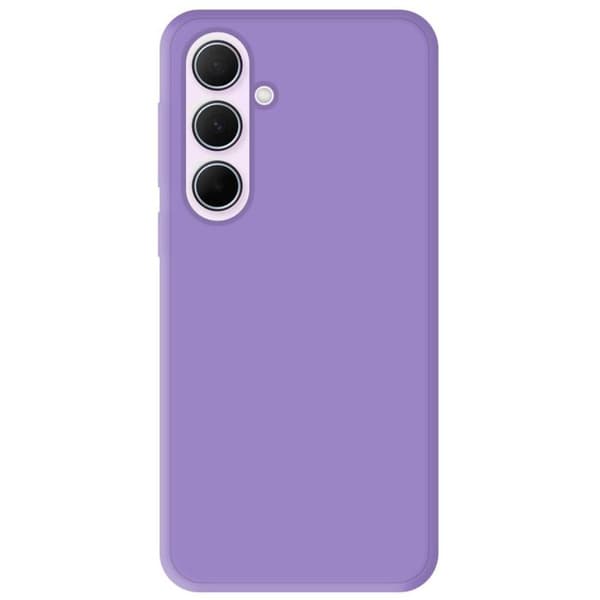 Vanligt matt lila silikonfodral som är kompatibelt med Samsung Galaxy A55 5G