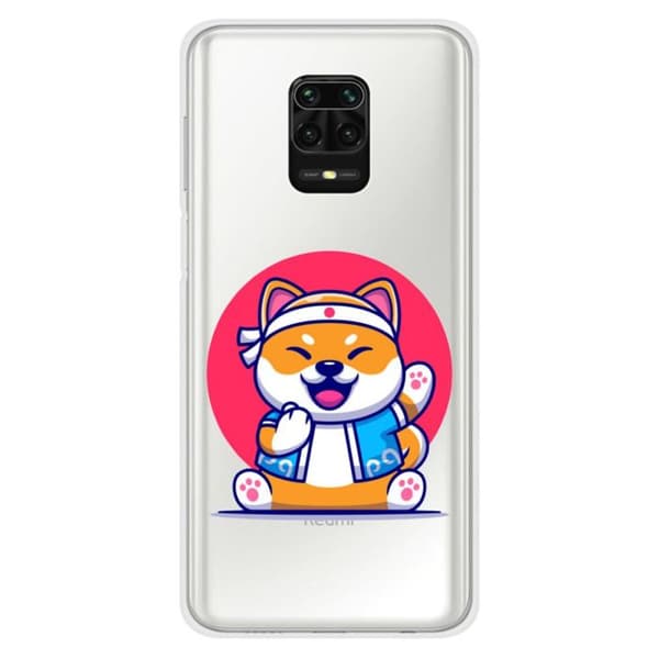 Tryckt silikonfodral som är kompatibelt med Xiaomi Redmi Note 9S Shiba ninja