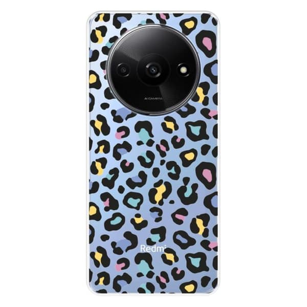 Tryckt silikonfodral som är kompatibelt med Xiaomi Redmi A3 4G Färgglad leopard