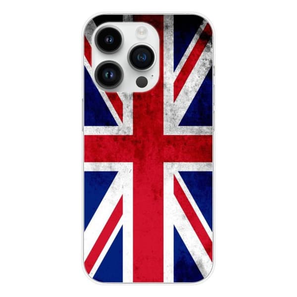 Tryckt silikonfodral som är kompatibelt med Apple iPhone 14 Pro Englands flagga