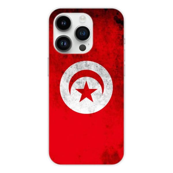 Tryckt silikonfodral som är kompatibelt med Apple iPhone 14 Pro Tunisia-flaggan